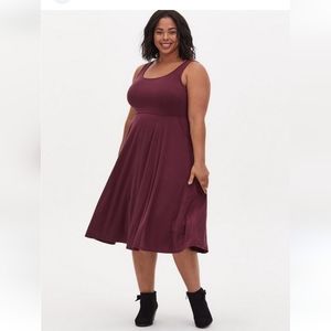 Torrid Women Plus Midi Studio Cupro Dress, Size 3X